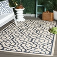 thumbnail image 1 of Safavieh Courtyard Bayon Geometric Indoor/Outdoor Area Rug, Beige/Navy, 5'3" x 7'7", 1 of 12