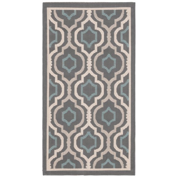 Safavieh Courtyard Bayon Geometric Indoor/Outdoor Area Rug, Gray/Blue, 2'7" x 5'