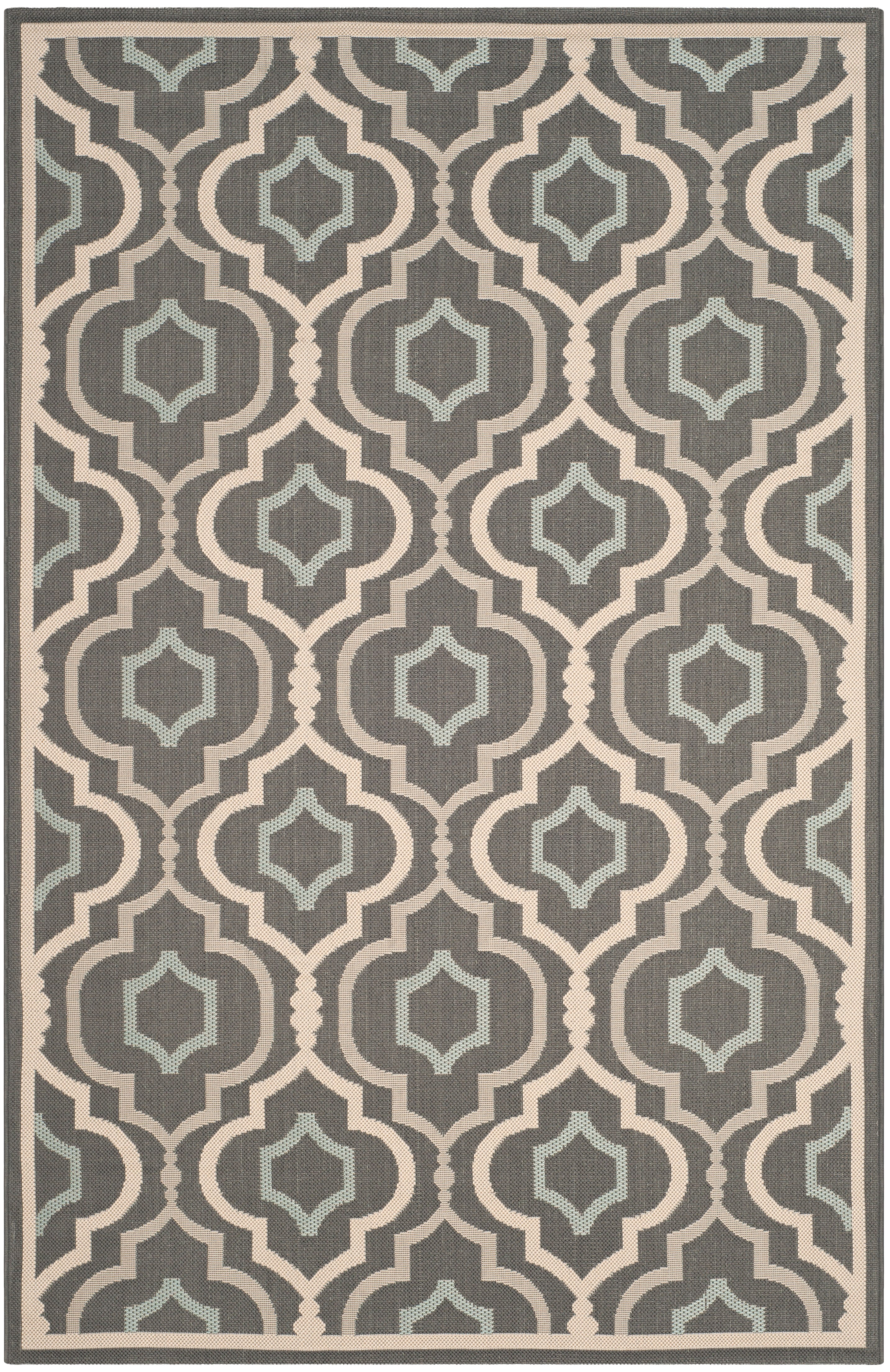 Safavieh Courtyard Bayon Geometric Indoor/Outdoor Area Rug, Gray/Blue, 5'3" x 7'7"