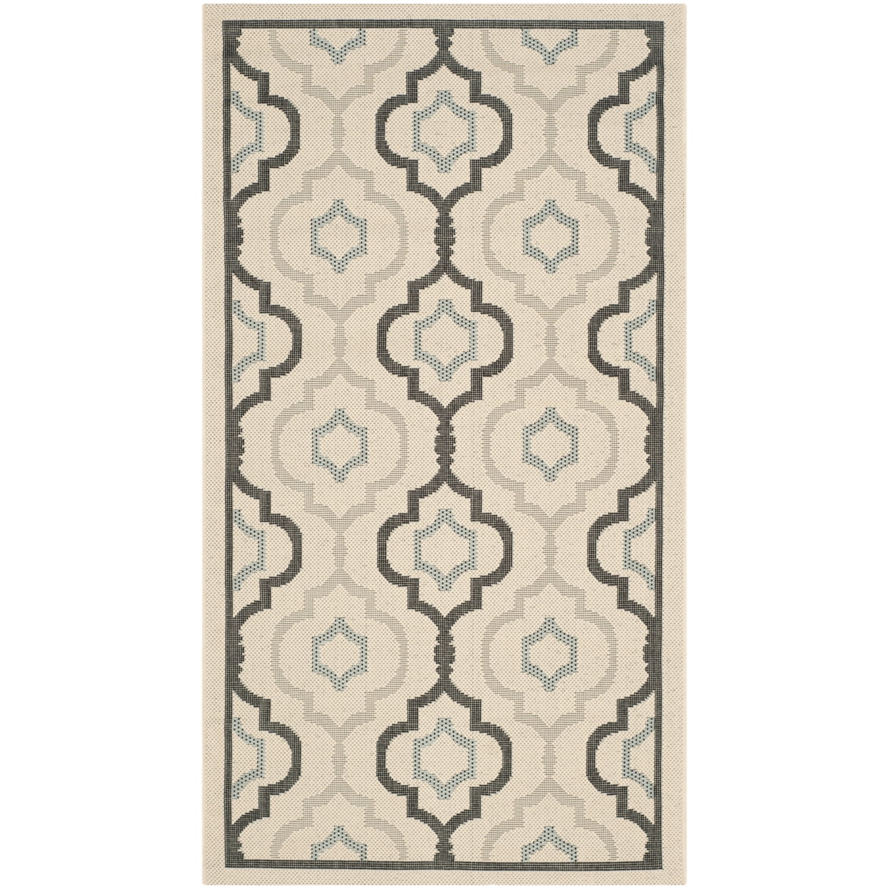 Light Grey Anthracite 31" Square Flat Woven Synthetic Area Rug