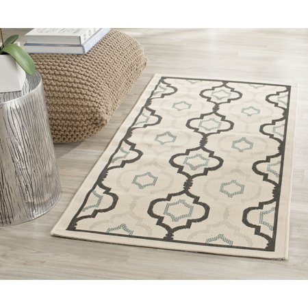 Safavieh Courtyard Bayon Geometric Indoor/Outdoor Area Rug, Ivory/Black, 2' x 3'7"