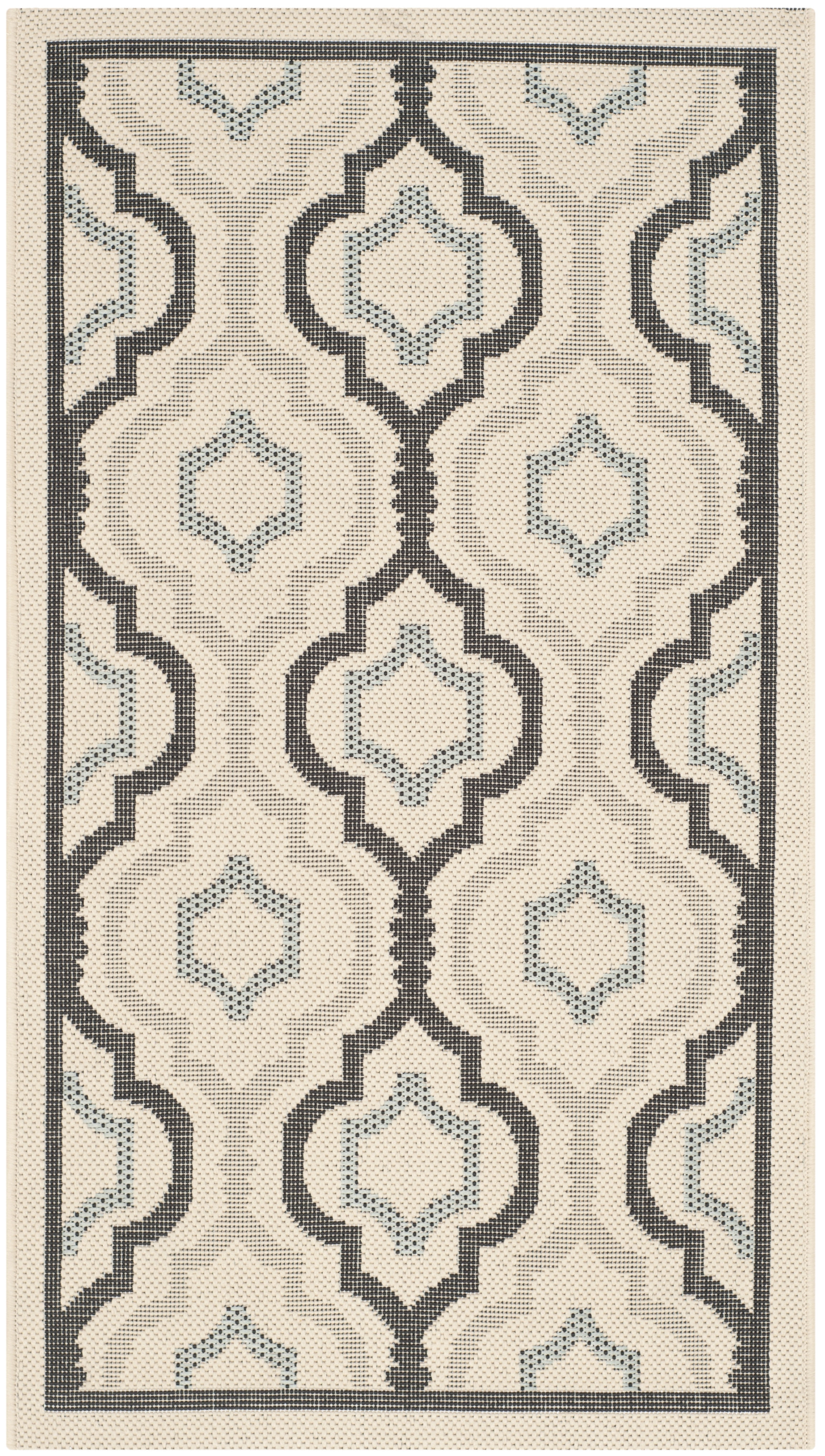 Geometric Beige and Gray Indoor/Outdoor Area Rug