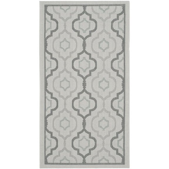 Safavieh Courtyard Bayon Geometric Indoor/Outdoor Area Rug, Light Gray/Anthracite, 2'7" x 5'