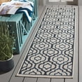 thumbnail image 1 of Safavieh Courtyard Bayon Geometric Indoor/Outdoor Runner Rug, Beige/Navy, 2'4" x 12', 1 of 11