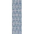 thumbnail image 1 of SAFAVIEH Courtyard Beckah Geometric Indoor/Outdoor Runner Rug, Navy/Grey, 2'3" x 8', 1 of 7