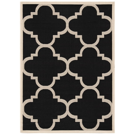 Safavieh Courtyard Becky Geometric Indoor/Outdoor Area Rug, Black/Beige, 2'7" x 5'
