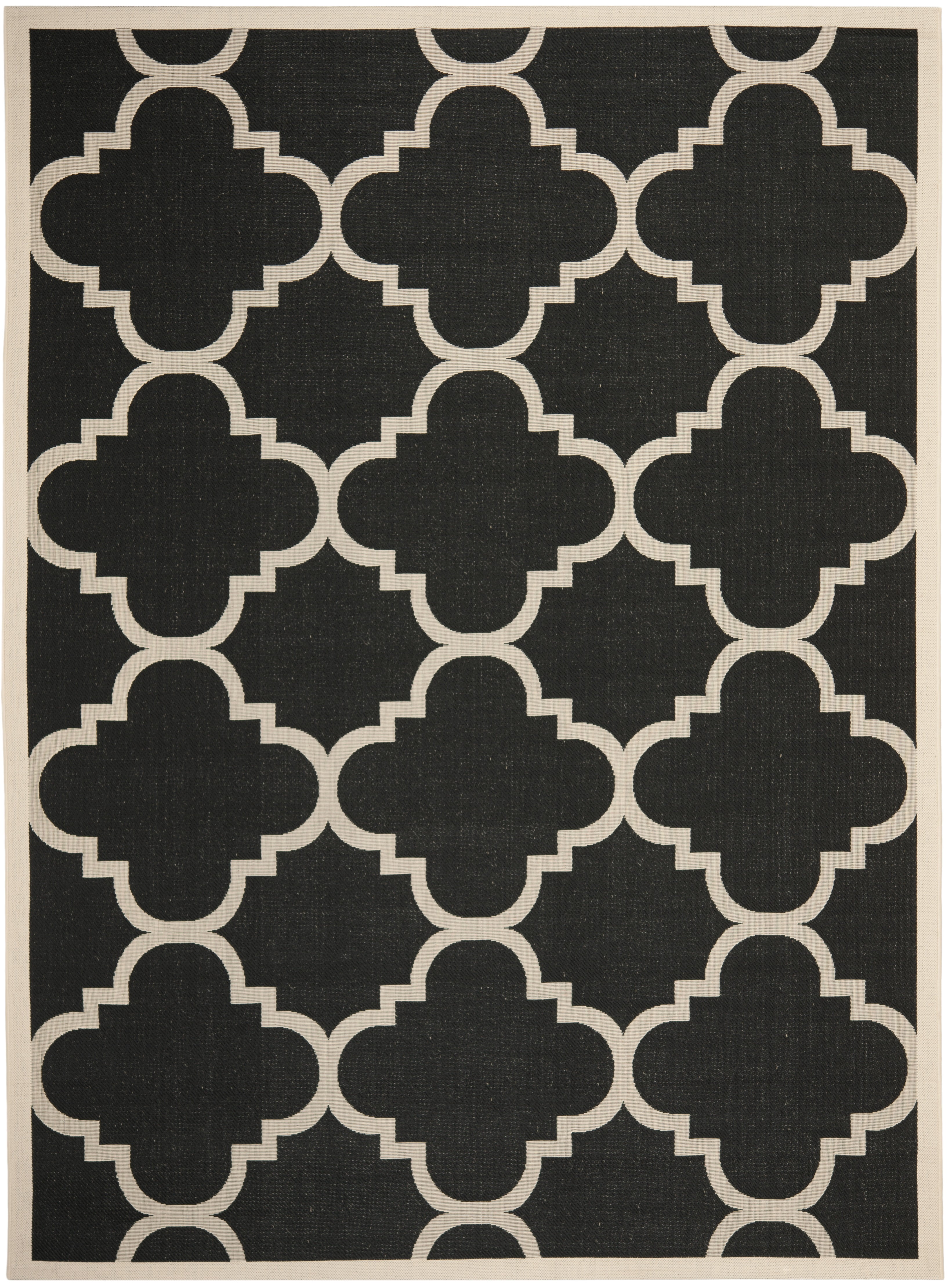 Safavieh Courtyard Becky Geometric Indoor/Outdoor Area Rug, Black/Beige, 9' x 12'