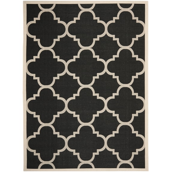 Safavieh Courtyard Becky Geometric Indoor/Outdoor Area Rug, Black/Beige, 9' x 12'