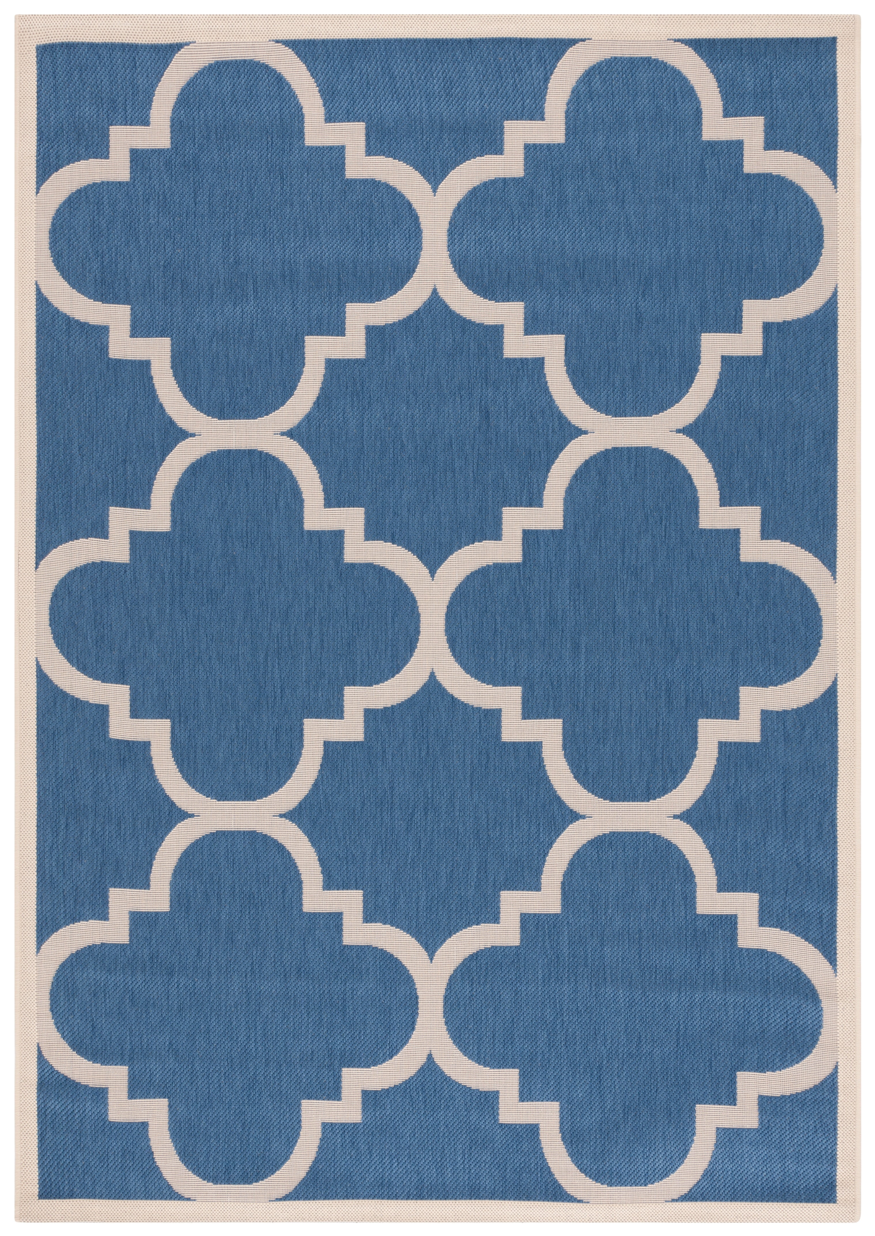 Safavieh Courtyard Becky Geometric Indoor/Outdoor Area Rug, Blue/Beige, 4' x 5'7"