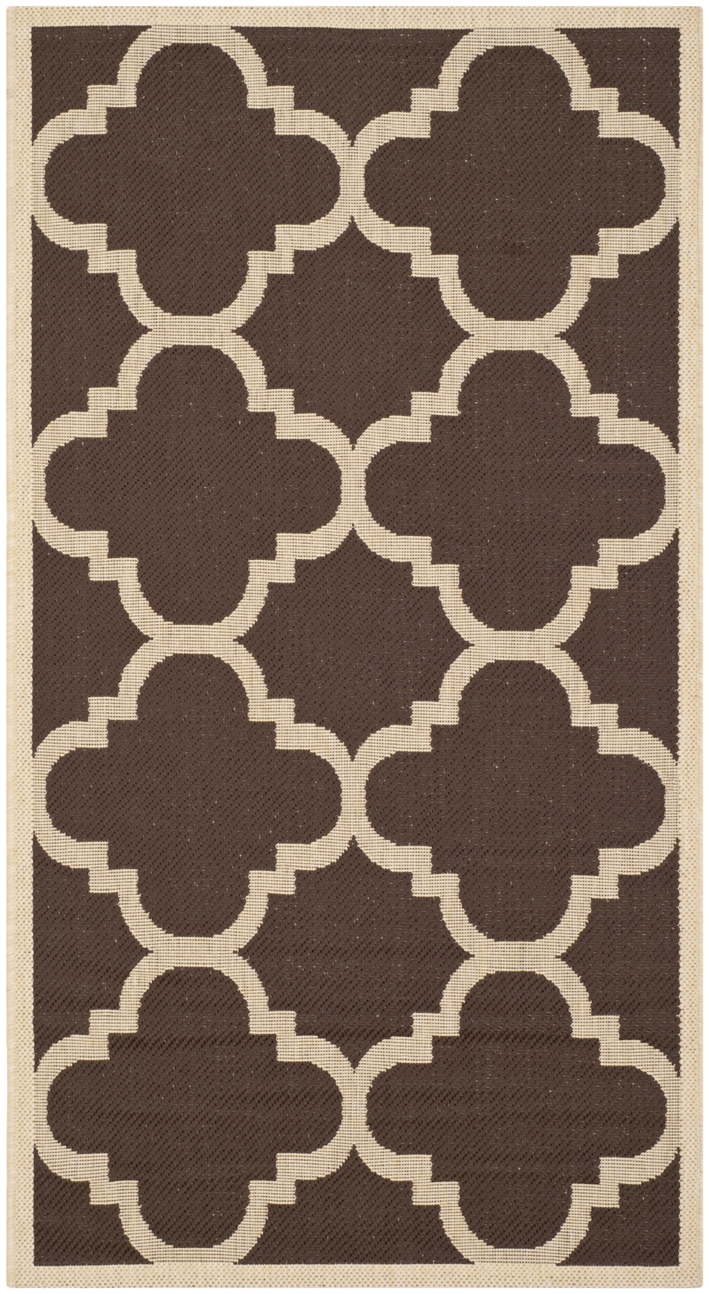 Moroccan Trellis Dark Brown 2' x 3'7" Synthetic Indoor/Outdoor Accent Rug