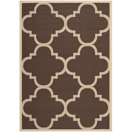 Safavieh Courtyard Becky Geometric Indoor/Outdoor Area Rug, Dark Brown, 5'3" x 7'7"