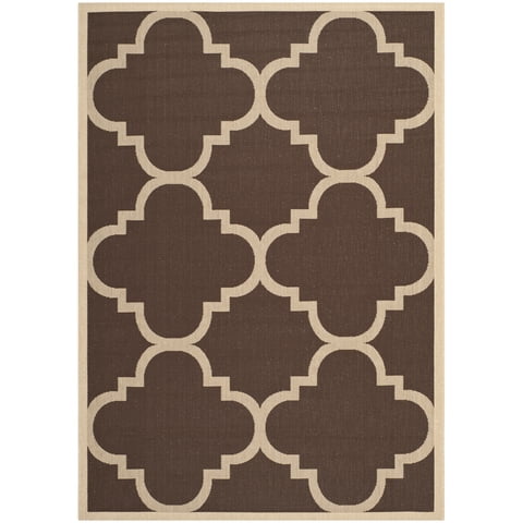 Safavieh Courtyard Becky Geometric Indoor/Outdoor Area Rug, Dark Brown, 5'3" x 7'7"