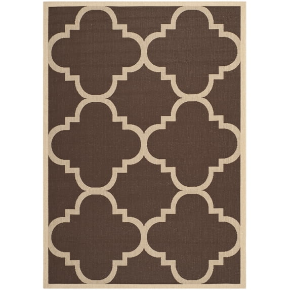 Safavieh Courtyard Becky Geometric Indoor/Outdoor Area Rug, Dark Brown, 5'3" x 7'7"