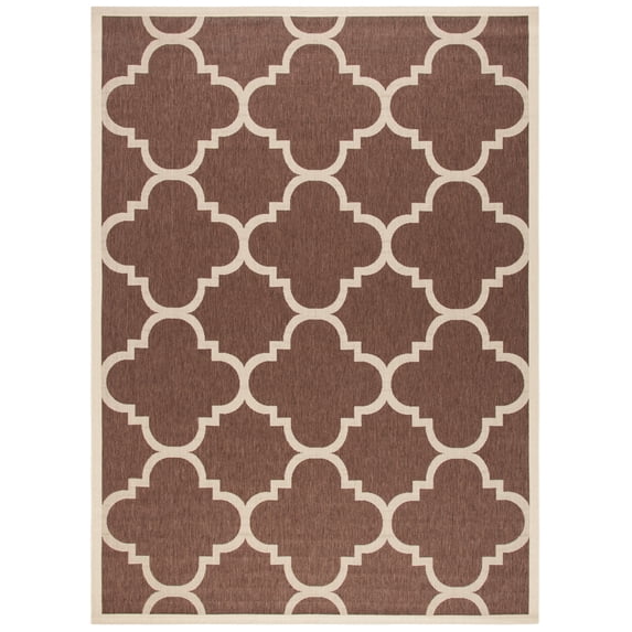 Safavieh Courtyard Becky Geometric Indoor/Outdoor Area Rug, Dark Brown, 9' x 12'