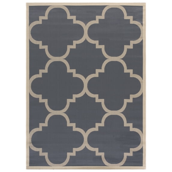 Safavieh Courtyard Becky Geometric Indoor/Outdoor Area Rug, Gray/Beige, 6'7" x 9'6"