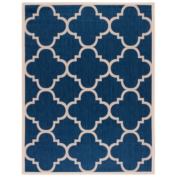 Safavieh Courtyard Becky Geometric Indoor/Outdoor Area Rug, Navy/Beige, 8' x 10'