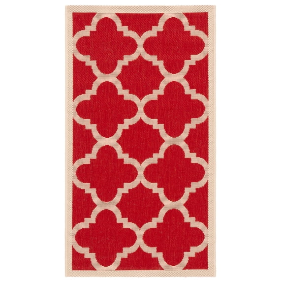 Safavieh Courtyard Becky Geometric Indoor/Outdoor Area Rug, Red, 2' x 3'7"