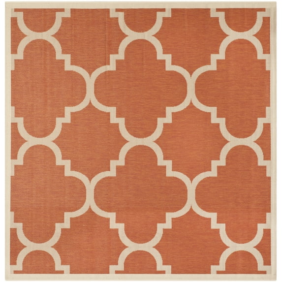 Safavieh Courtyard Becky Geometric Indoor/Outdoor Area Rug, Terracotta, 4' x 4' Square