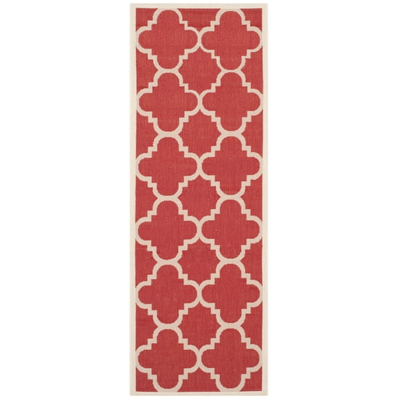 Safavieh Courtyard Becky Geometric Indoor/Outdoor Runner Rug, Red, 2'3" x 8'