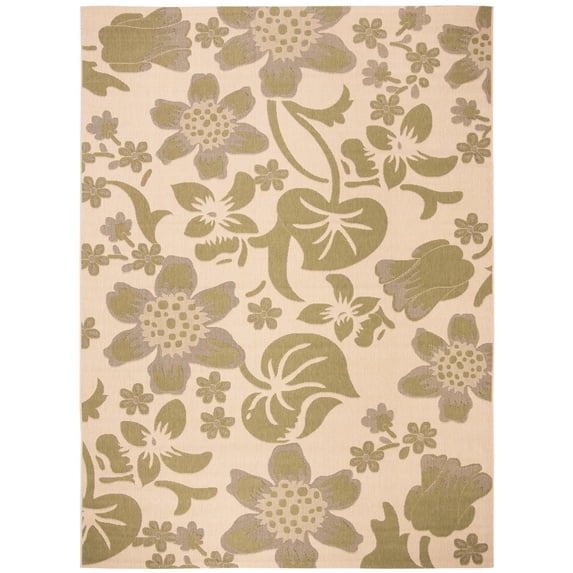 Safavieh Courtyard Ben Floral Indoor/Outdoor Area Rug, Cream/Green, 8' x 11'