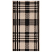 Safavieh Courtyard Benjamin Plaid Indoor/Outdoor Area Rug, Black/Bone, 2' x 3'7"