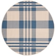 thumbnail image 1 of Safavieh Courtyard Benjamin Plaid Indoor/Outdoor Area Rug, Beige/Blue, 2'7" x 2'7" Round, 1 of 15