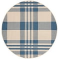 thumbnail image 1 of SAFAVIEH Courtyard Benjamin Plaid Indoor/Outdoor Area Rug, Beige/Blue, 4' x 4' Round, 1 of 14