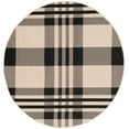 thumbnail image 1 of Safavieh Courtyard Benjamin Plaid Indoor/Outdoor Area Rug, Black/Bone, 4' x 4' Round, 1 of 14