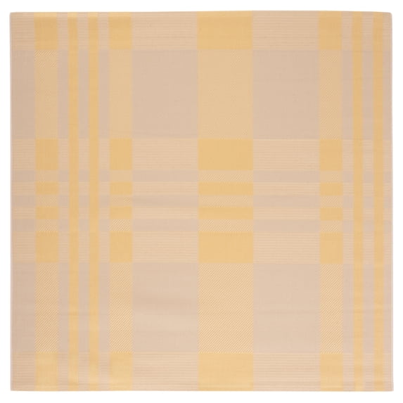 Safavieh Courtyard Benjamin Plaid Indoor/Outdoor Area Rug, Gold/Beige, 6'7" x 6'7" Square