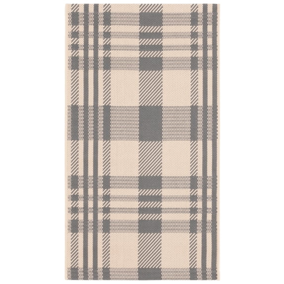 Safavieh Courtyard Benjamin Plaid Indoor/Outdoor Area Rug, Gray/Bone, 2'3" x 4'