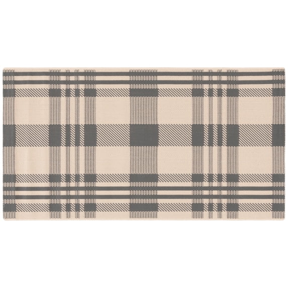 Safavieh Courtyard Benjamin Plaid Indoor/Outdoor Area Rug, Gray/Bone, 2'7" x 5'