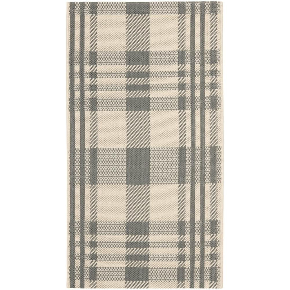 SAFAVIEH Courtyard Benjamin Plaid Indoor/Outdoor Area Rug, Grey/Bone, 2 ...