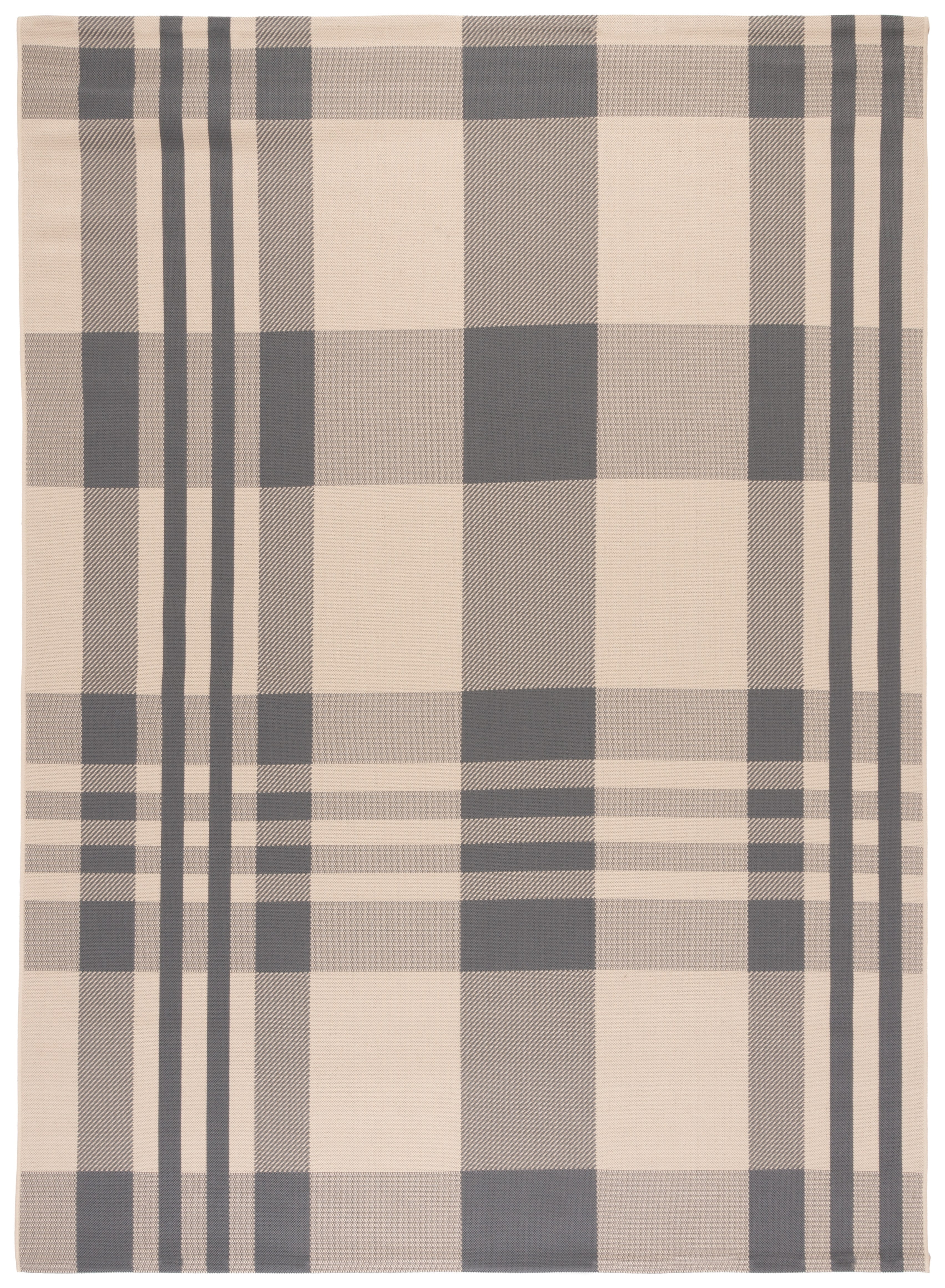 Safavieh Courtyard Benjamin Plaid Indoor/Outdoor Area Rug, Gray/Bone, 8' x 11'