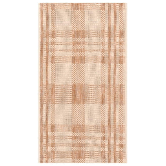 Safavieh Courtyard Benjamin Plaid Indoor/Outdoor Area Rug, Natural/Beige, 2'3" x 4'