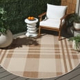 thumbnail image 1 of Safavieh Courtyard Benjamin Plaid Indoor/Outdoor Area Rug, Natural/Beige, 2'7" x 2'7" Round, 1 of 11