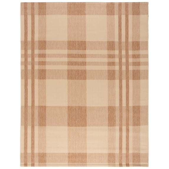 Safavieh Courtyard Benjamin Plaid Indoor/Outdoor Area Rug, Natural/Beige, 9' x 12'