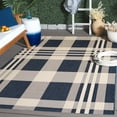 thumbnail image 1 of Safavieh Courtyard Benjamin Plaid Indoor/Outdoor Area Rug, Navy/Beige, 10' x 14', 1 of 12