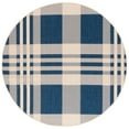 thumbnail image 1 of Safavieh Courtyard Benjamin Plaid Indoor/Outdoor Area Rug, Navy/Beige, 2'7" x 2'7" Round, 1 of 11