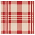 thumbnail image 1 of SAFAVIEH Courtyard Benjamin Plaid Indoor/Outdoor Area Rug, Red/Bone, 7'10" x 7'10" Square, 1 of 17