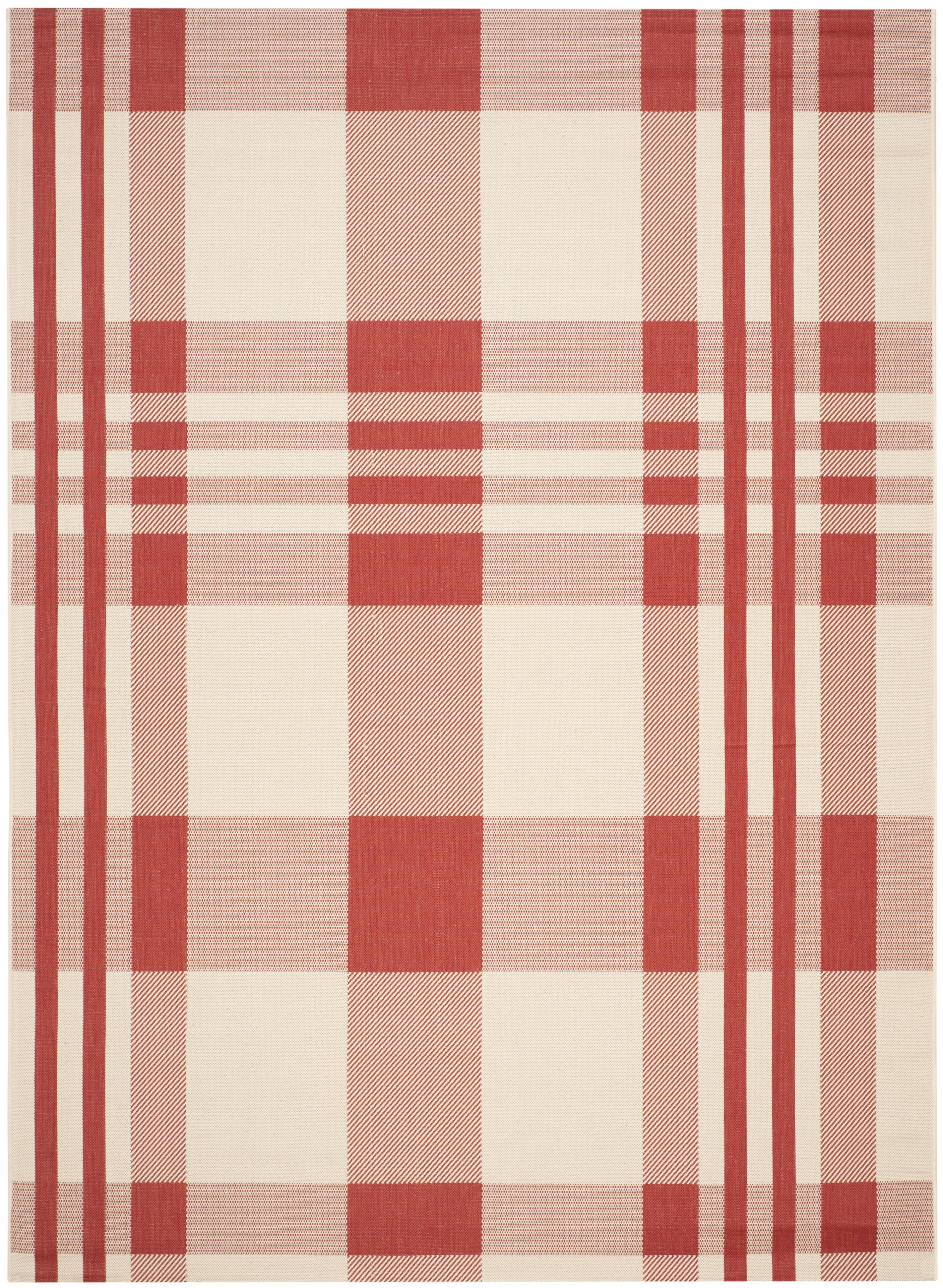 Red Bone 8' x 10' Synthetic Easy-Care Indoor/Outdoor Area Rug
