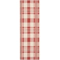 thumbnail image 1 of Safavieh Courtyard Benjamin Plaid Indoor/Outdoor Runner Rug, Red/Bone, 2'3" x 5', 1 of 14