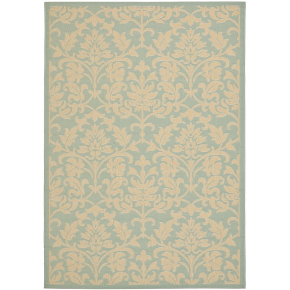 Safavieh Courtyard Beth Floral Indoor/Outdoor Area Rug, Aqua/Cream, 5'3" x 7'7"