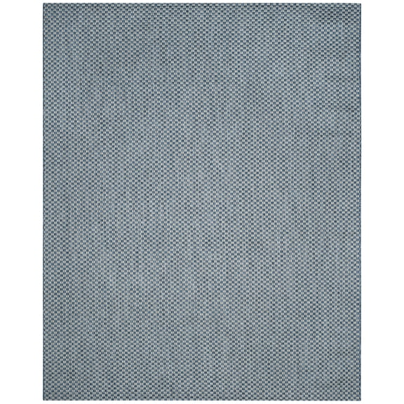 SAFAVIEH Courtyard Blair Checkered Indoor/Outdoor Area Rug, Blue/Light Grey, 10' x 14'