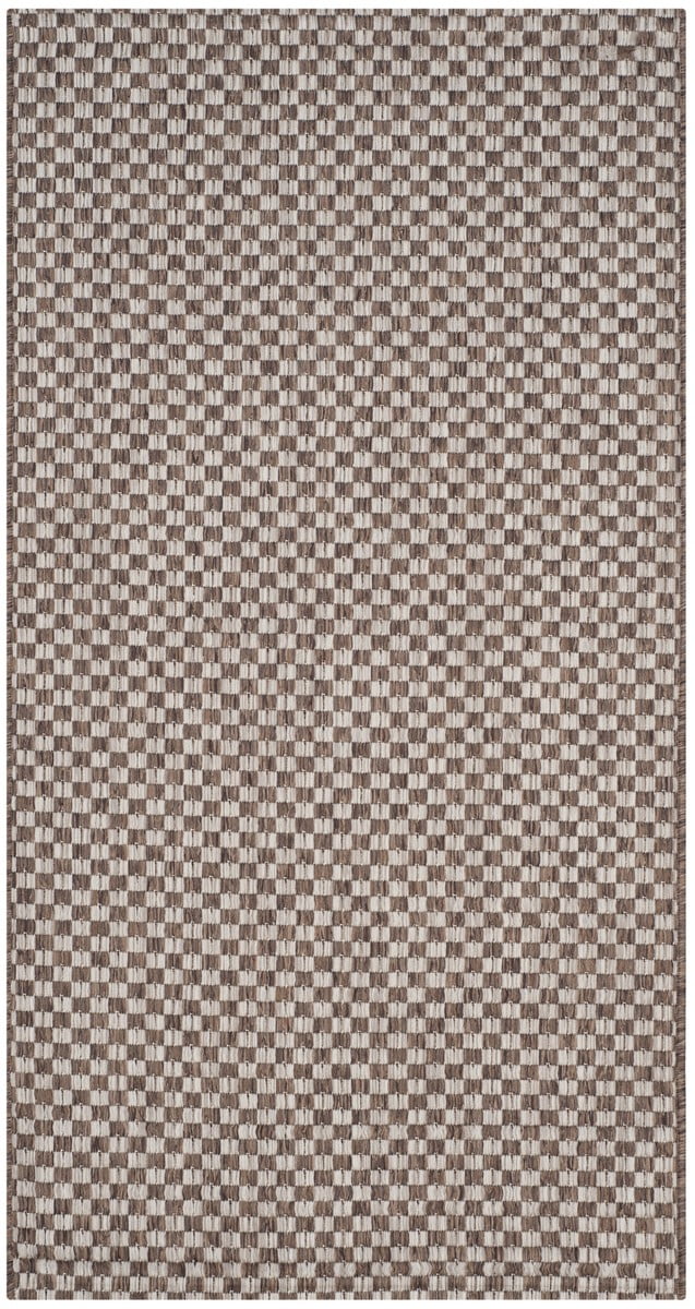 Light Brown and Grey Flat Woven Reversible Synthetic Rug, 2' x 3'7"