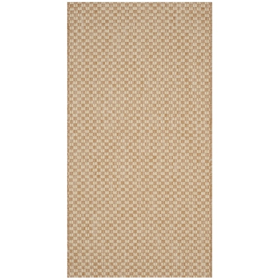 SAFAVIEH Courtyard Blair Checkered Indoor/Outdoor Area Rug, Natural/Cream, 2'7" x 5'