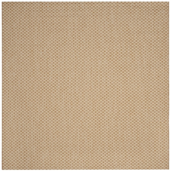 SAFAVIEH Courtyard Blair Checkered Indoor/Outdoor Area Rug, Natural/Cream, 4' x 4' Square