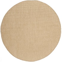 SAFAVIEH Courtyard Blair Checkered Indoor/Outdoor Area Rug, Natural/Cream, 9' x 9' Round