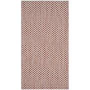 SAFAVIEH Courtyard Blair Checkered Indoor/Outdoor Area Rug, Rust/Light Grey, 2'7" x 5'