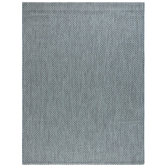 SAFAVIEH Courtyard Blair Checkered Indoor/Outdoor Area Rug, Turquoise/Light Grey, 8' x 11'