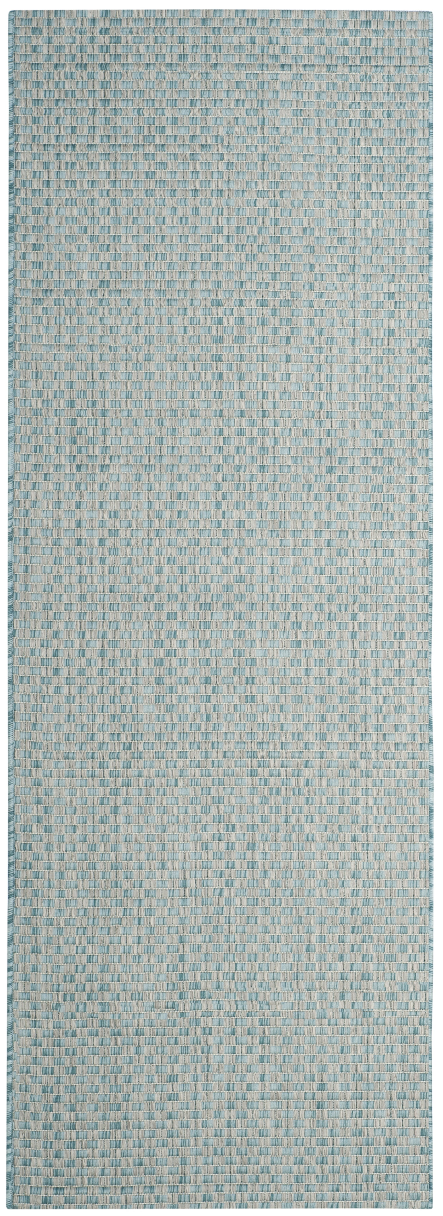SAFAVIEH Courtyard Blair Checkered Indoor/Outdoor Runner Rug, Light ...